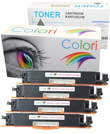 Merkloos - toner / Alternatief voor de Hp Set 4x huismerk Toner voor Hp 126A Color Laserjet Cp1025