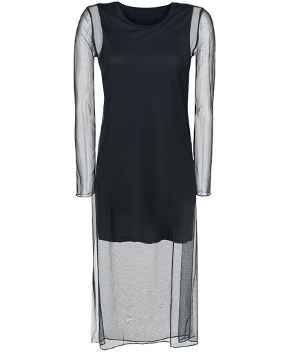 Forplay Kleid mit Netzstoff überzogen Maxijurk zwart