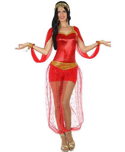 Verkleedkleding voor volwassenen - Arabische Danseres Red - Maat XL