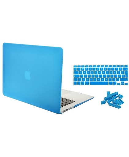 Xssive Macbook Pakket 3in1 voor Macbook Air 13 inch - Laptop Cover, Toetsenbord Cover en Anti Dust Plugs - Licht Blauw