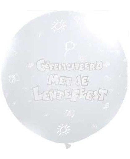 Lentefeest ballon XL wit - 90 cm - 2 stuks