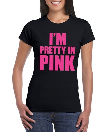 Toppers I am pretty in pink shirt zwart voor dames - Toppers dresscode 2018 L