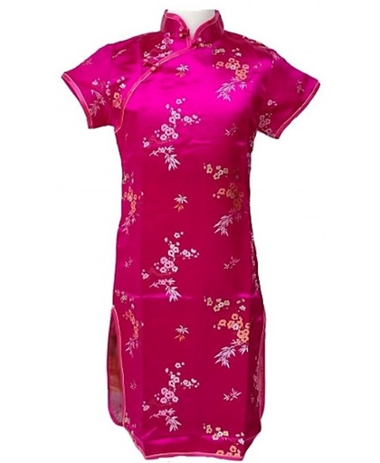 Chinese jurk - Roze - Maat 116/122 (8) - Verkleed jurk - Prinsessen jurk