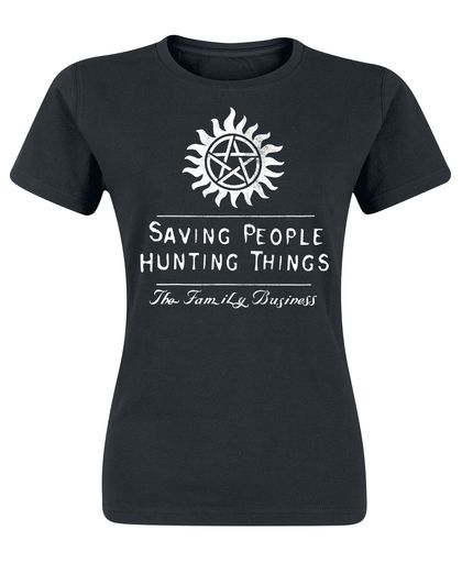 Supernatural Saving People Hunting Things Girls shirt zwart