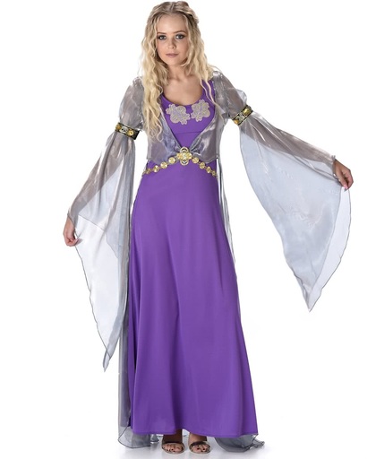 Paars middeleeuws prinsessen kostuum voor vrouwen - Verkleedkleding - Medium