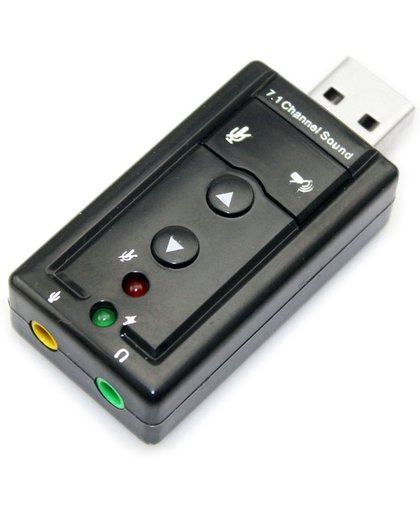 External USB 2.0 7.1 Channel 3D Virtual Audio Sound Card Adapter(zwart)