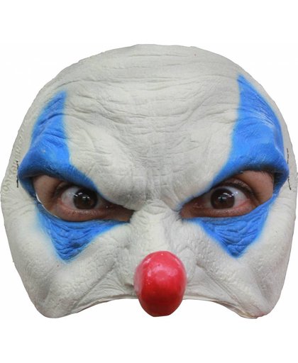 Halloween Masker Clown Blauw Deluxe half