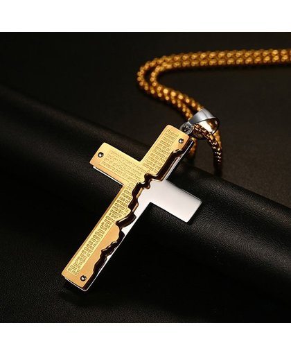 Trendy Crucifix Chain | Kruisje Ketting | Met Bijbel Verse | Stainless Steel