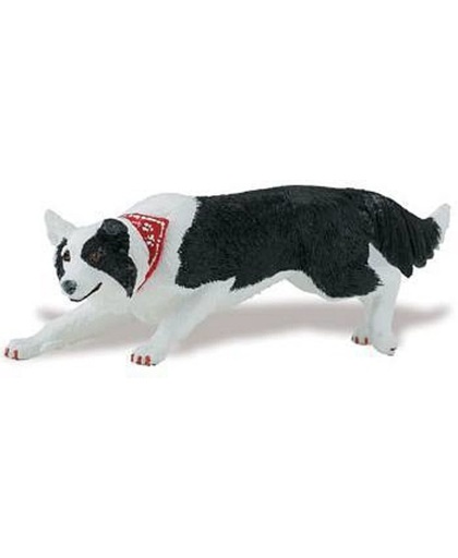 Plastic Border Collie speelgoed hond 12 cm
