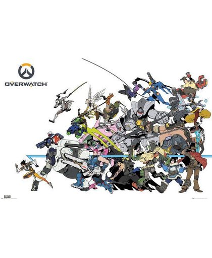 Overwatch Battle Poster meerkleurig