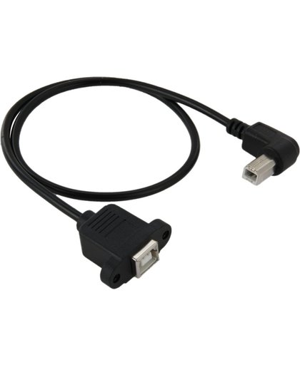 USB 2.0 Type B mannetje naar vrouwtje Printer / Scanner verleng kabel voor HP, Dell, Epson, etc., Lengte: 50cm (zwart)