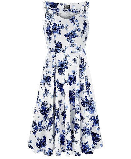 H&R London Blue Rosaceae Swing Dress Jurk meerkleurig