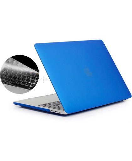 ENKAY Hat-Prince 2 in 1 Frosted Hard Shell Plastic beschermings hoesje + US Version ultra-dun TPU toetsenbord beschermings Cover voor 2016 New MacBook Pro 15.4 inch met Touchbar (A1707)(donker blauw)