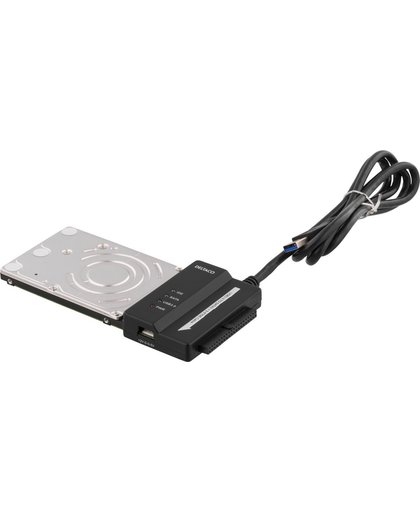 Deltaco USB3-SATA2IDE USB 3.0 naar SATA 3Gb/s of IDE adapter voor extern via USB aansluiten 2.5" of 3.5" interne harde schijven