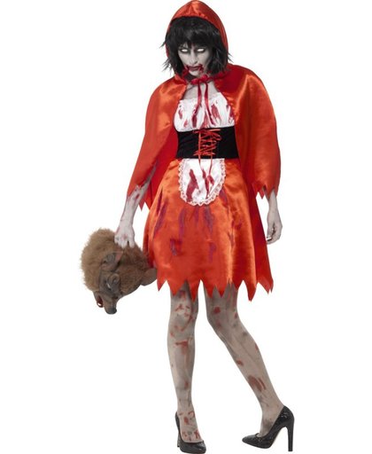 Zombie Little Miss Kapje Kostuum Rood- Halloween verkleedkleding -  XS