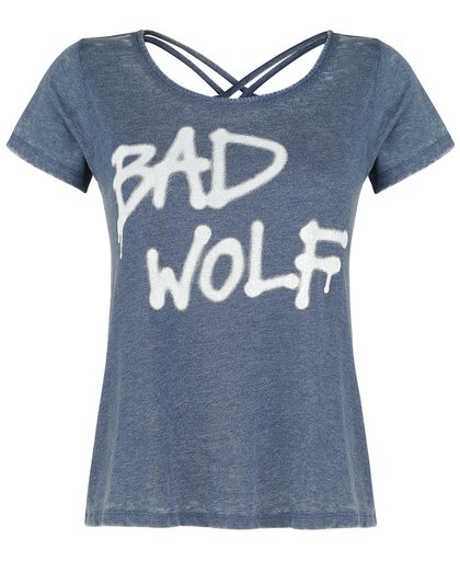 Doctor Who Bad Wolf Girls shirt blauw gemêleerd