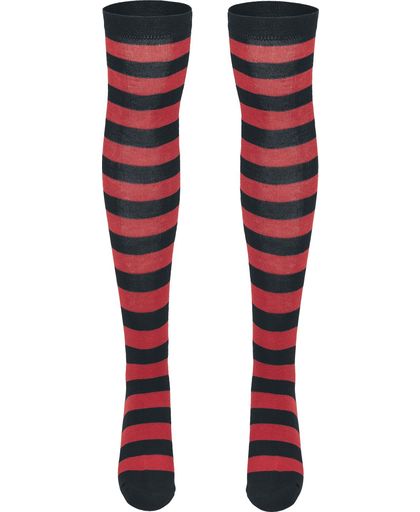 Urban Classics Ladies Striped Socks Sokken zwart-rood