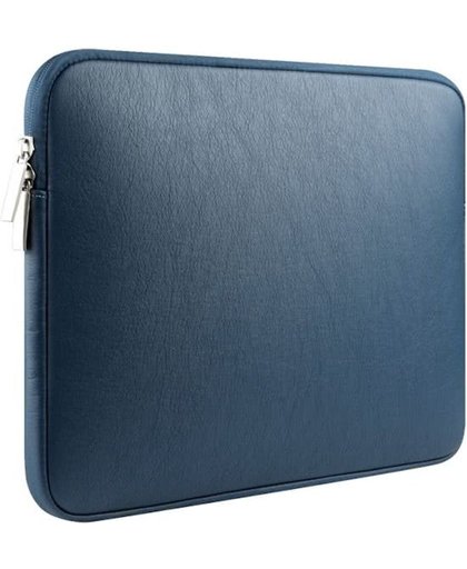 PU Lederen Skin Sleeve Voor de Apple Macbook Air / Pro 15 Inch - 15.4" Case - Bescherming Cover Hoes Kunst Leer - Blauw