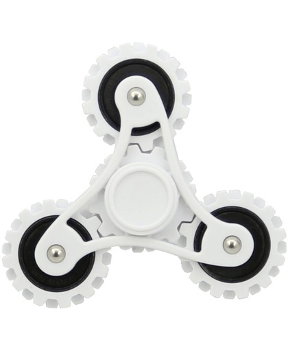 Wheel Gears Fidget Spinner Toy Stress rooducer Anti-Anxiety Toy voor Children en Adults, 4 Minutes Rotation Time,  Small Steel Beads Bearing + ABS materiaalwit