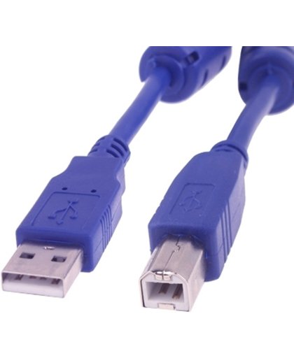 Standaard USB 2.0 A mannetje naar B mannetje kabel, met 2 kernen, Lengte: 3 meter