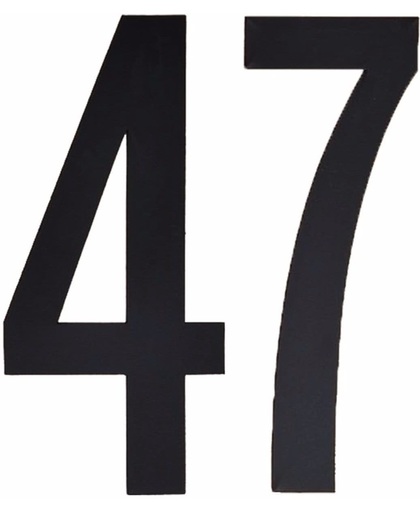 Cijfer sticker 47 zwart 10 cm - klikocijfers / losse plakcijfers
