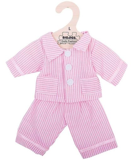 BIGJIGS Poppenkleertjes Pyjama roze - 35 cm