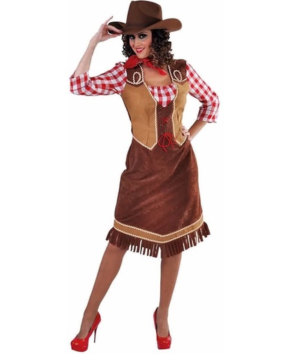 Toppers Cowgirl jurk met geruite blouse voor dames 40 (l) - western / country outfit