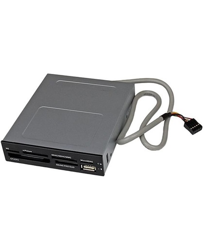 StarTech.com Interne USB 2.0 multimedia kaartlezer 3,5" 22-in-1 Front Panel card reader 22-in-1 zwart geheugenkaartlezer