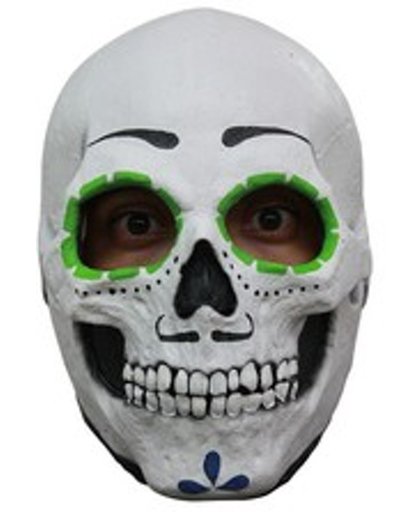 Masker skelet met groene oogkringen Halloween  - Verkleedmasker - One size