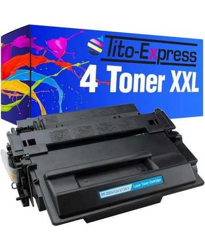 Tito-Express PlatinumSerie Platinum Serie 4x Toner XXL Black compatible voor HP CE255X 55X/b<gt/> M1120 M1522 / P1503 P1504 / P1505 / P1506