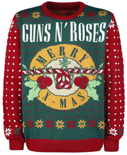 Guns N&apos; Roses Holiday Sweater 2017 Gebreide trui rood-groen
