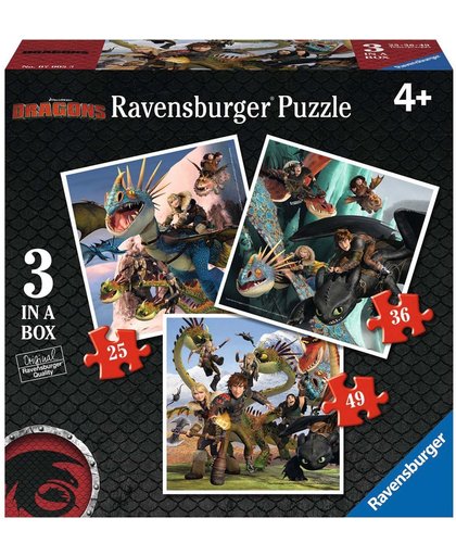 Dragons Ravensburger 25+36+49 stukjes Puzzel