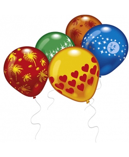 8 verschillend bedrukte ballonnen