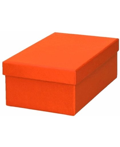 Oranje cadeaudoosje / kadodoosje 17 cm rechthoekig