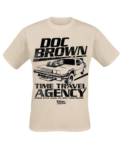 Back To The Future Doc Brown Time Travel Agency T-shirt zand
