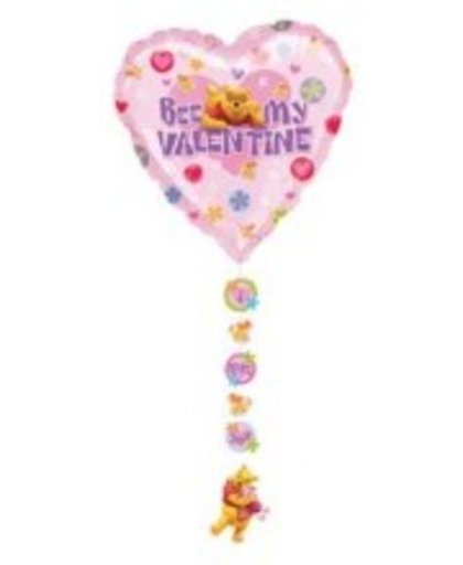 Disney - Folieballon - Winnie de Poeh - Bee my valentine - met onderhangers