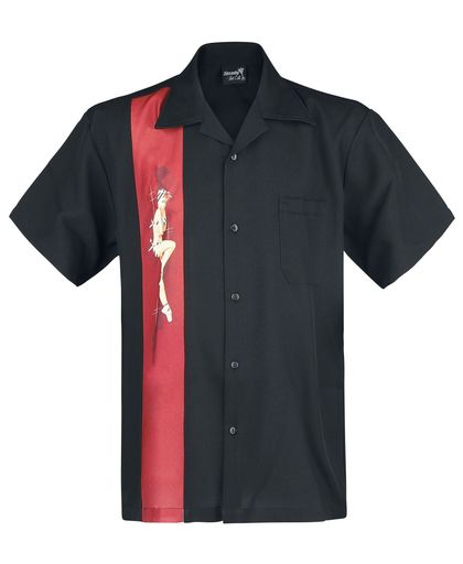 Steady Clothing Single Pin Up Panel Shirt Overhemd zwart