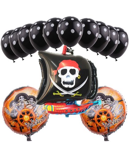 Ballonnen set Piraten schip 16 delig