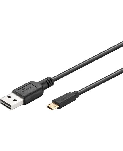 Goobay USB A/Micro USB B, 1 m 1m USB A Micro-USB B Mannelijk Mannelijk Zwart USB-kabel