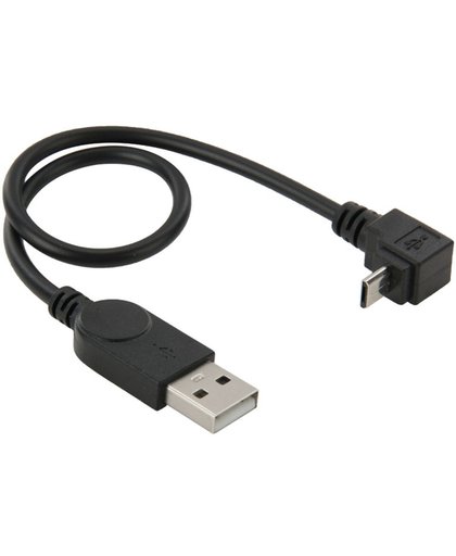 90 Graden hoek Micro USB naar USB Data / Oplaad kabel, Lengte: 29cm