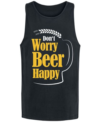 Don`t Worry Beer Happy Tanktop zwart