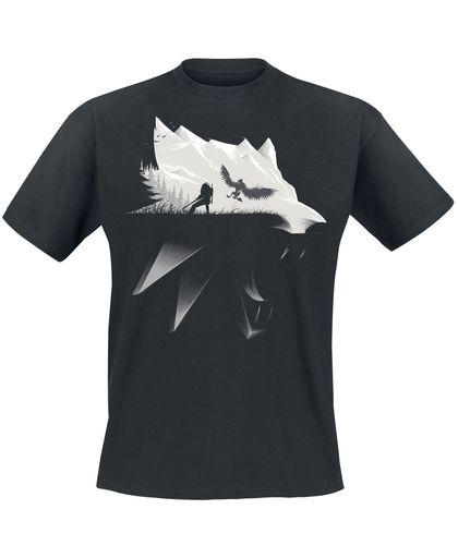 The Witcher Wolf Silhouette T-shirt zwart