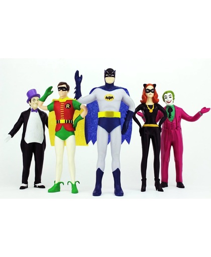 DC Comics - set figuren: batman, robin, catwoman, the penguin & the joker - 13 cm hoog - buigbaar en poseerbaar!