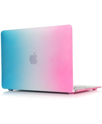 Macbook Case voor Macbook Air 13 inch - Laptop Cover - Regenboog Motief Blauw Pink