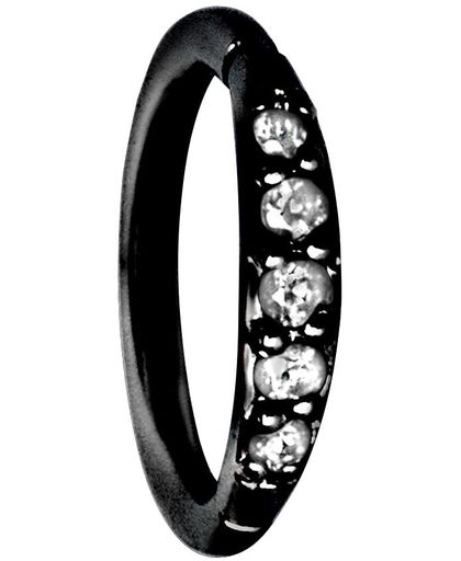 Steel Basicline® Pave Setting Crystals Top Piercing zwart