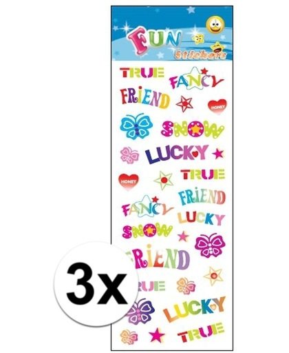 3x Stickervel true friend - 28 stickers per velletjes