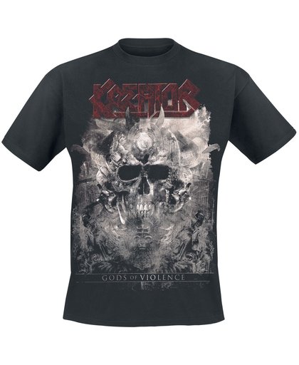 Kreator Gods Of Violence-Skulls T-shirt zwart