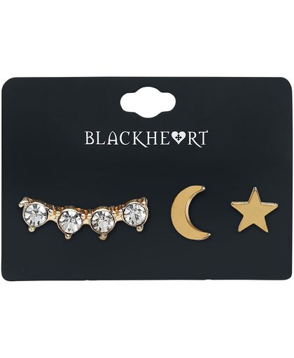 Blackheart Star & Moon Piercing goudkleurig
