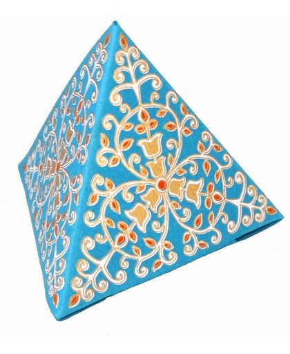 4 stuks Luxe Cadeaudoosjes van handgemaakt houtvrij papier met prachtige print, Cadeauverpakking, Cadeaupapier (8,7x8,7x8,7cm) - lichtblauw