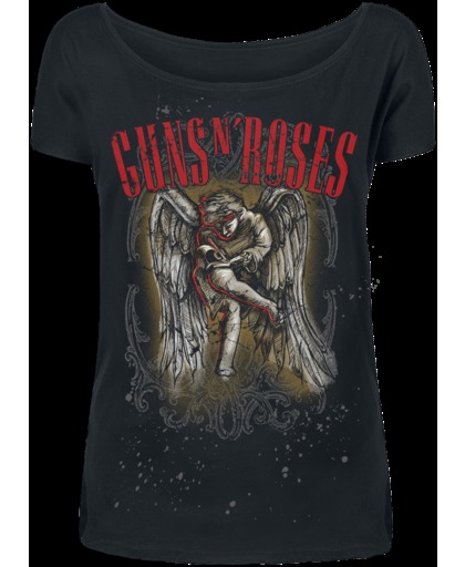 Guns N&apos; Roses Sketched Cherub Girls shirt zwart